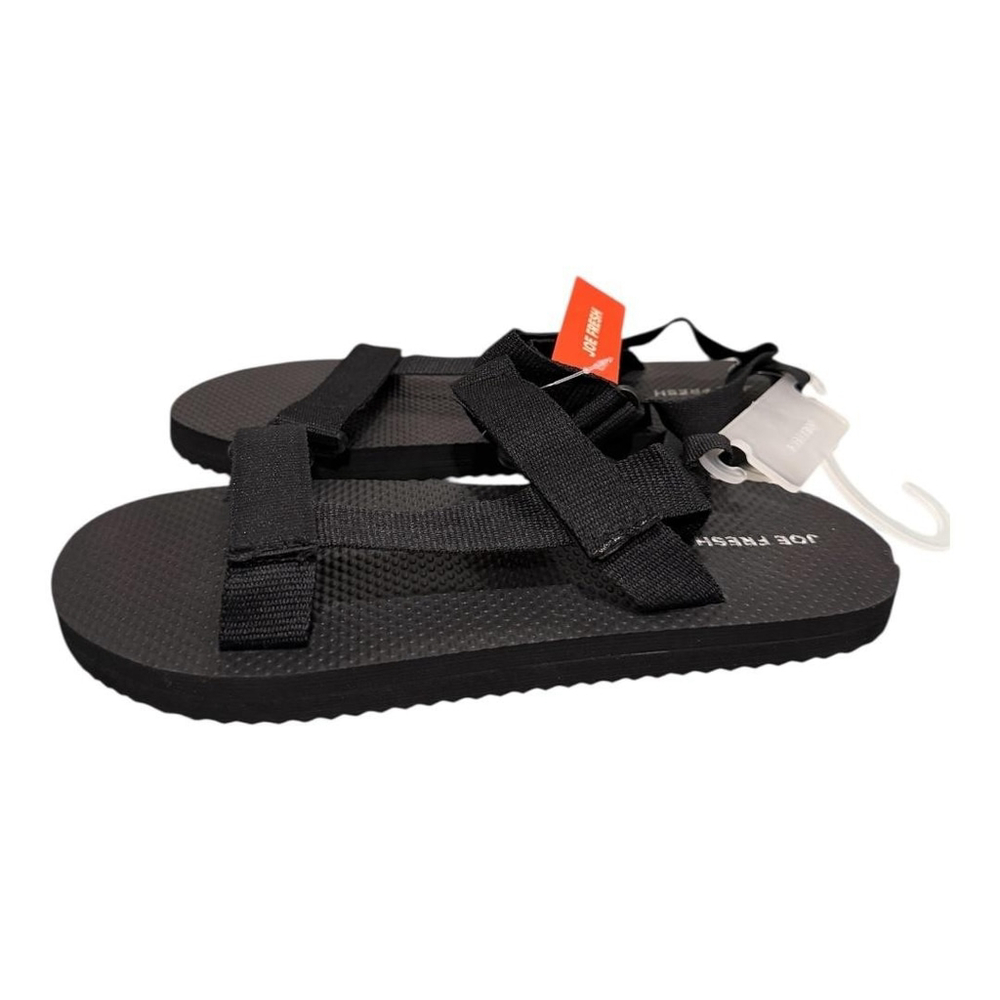 Joe Fresh Sandals Shoes Boys Size XL 5-6 Black Adjust Strap Slip On Beach Casual